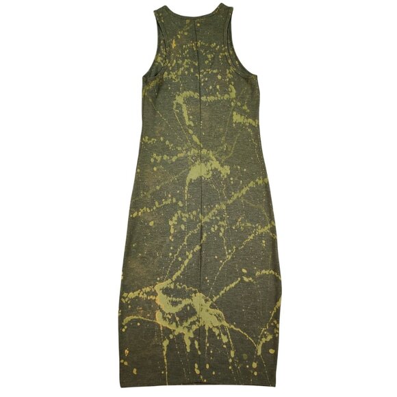 One of a Kind Zebra Dress Bleach Painted Reverse Dyed Bodycon Y2K Artcore Racer - Picture 3 of 12